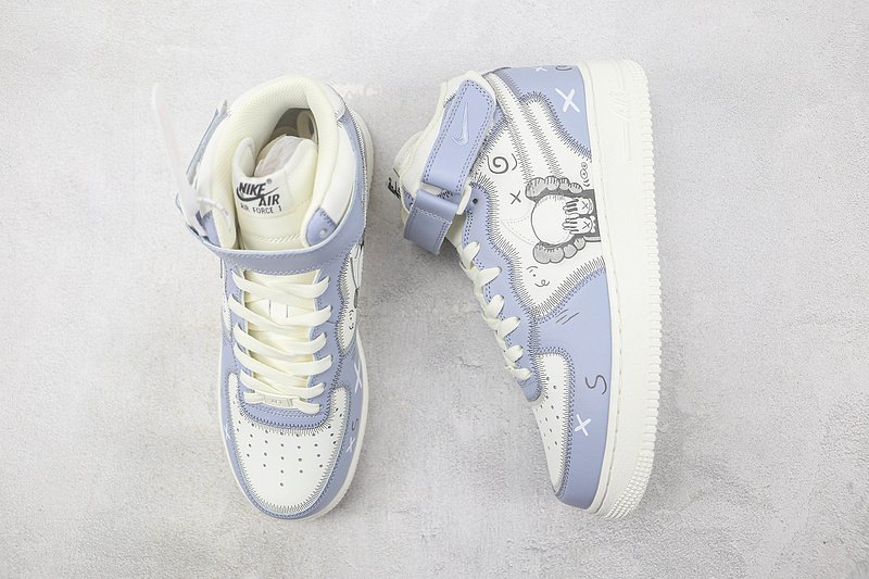 Kaws x Nike Air Force 1 Mid "Light Grey/Monogram/White" фото № 6