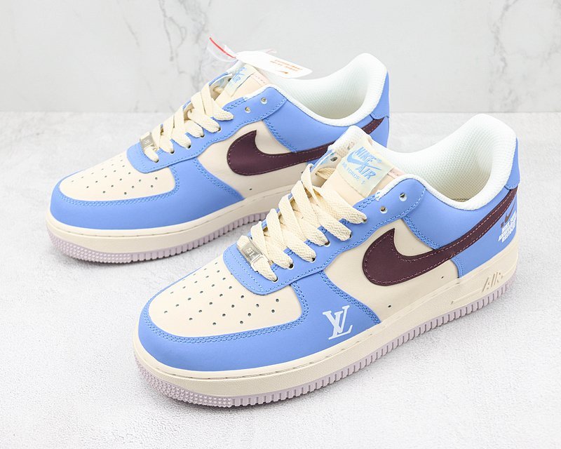 Louis Vuitton x Nike Air Force 1 Low "Blue/Beige/Dark Brown" фото № 5