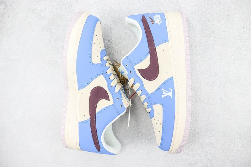 Louis Vuitton x Nike Air Force 1 Low "Blue/Beige/Dark Brown" фото № 7