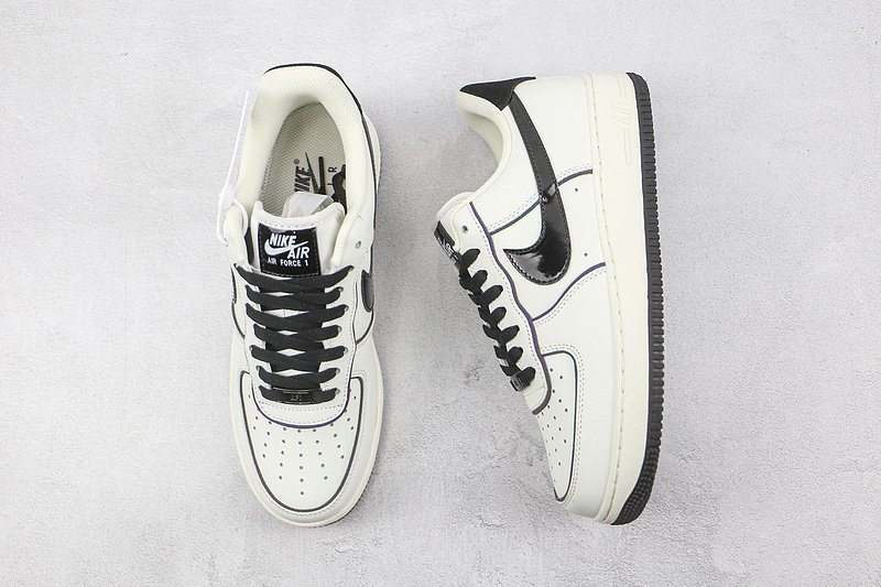 Nike Air Force 1 Low "White/Patent Black" фото № 7