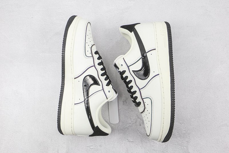 Nike Air Force 1 Low "White/Patent Black" фото № 6