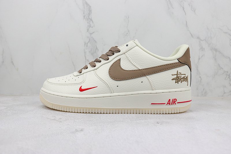 Stussy x Nike Air Force 1 Low "Brown/Cream White" фото № 2