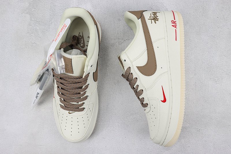 Stussy x Nike Air Force 1 Low "Brown/Cream White" фото № 7