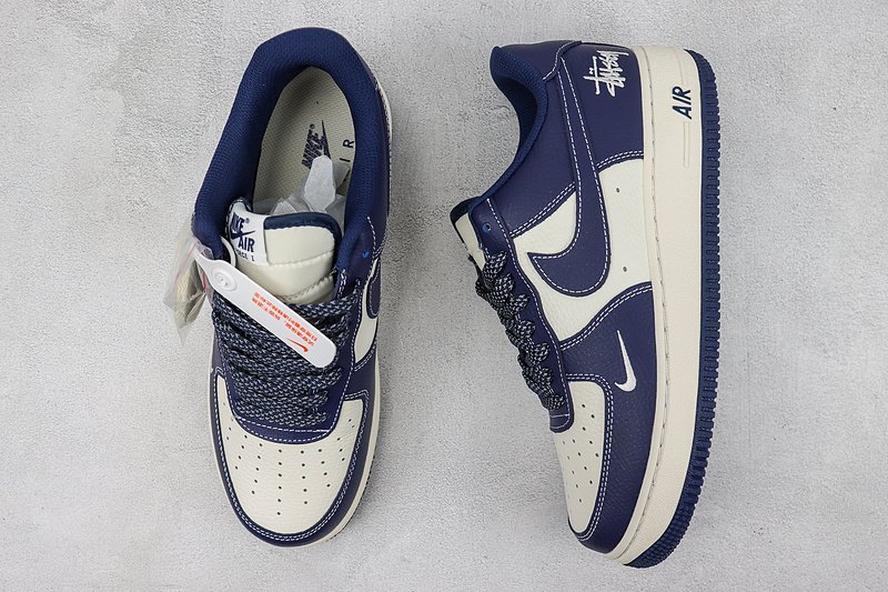 Stussy x Nike Air Force 1 "Midnight Blue/White" фото № 7