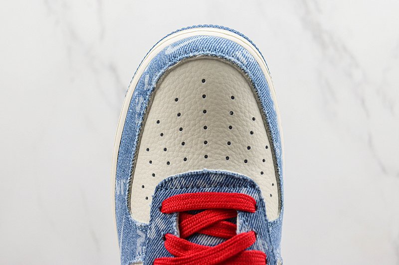 Levi's x Nike Air Force 1 Low "Blue Denim/Cream White/Red" фото № 4