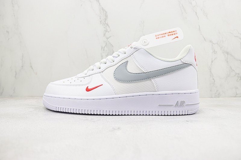 Nike Air Force 1 Low "White/Red/Grey" фото № 2