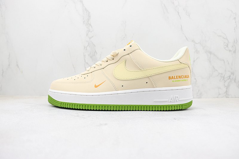 BALENCIAGA x Nike Air Force 1 Low "Cream/Green/Orange" фото № 2