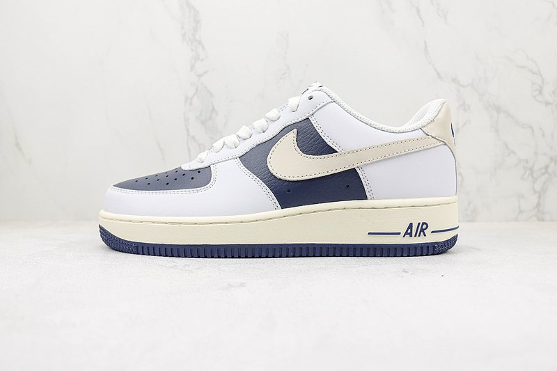 Nike Air Force 1 Low "White/Beige/Hidden Dark Blue" фото № 2