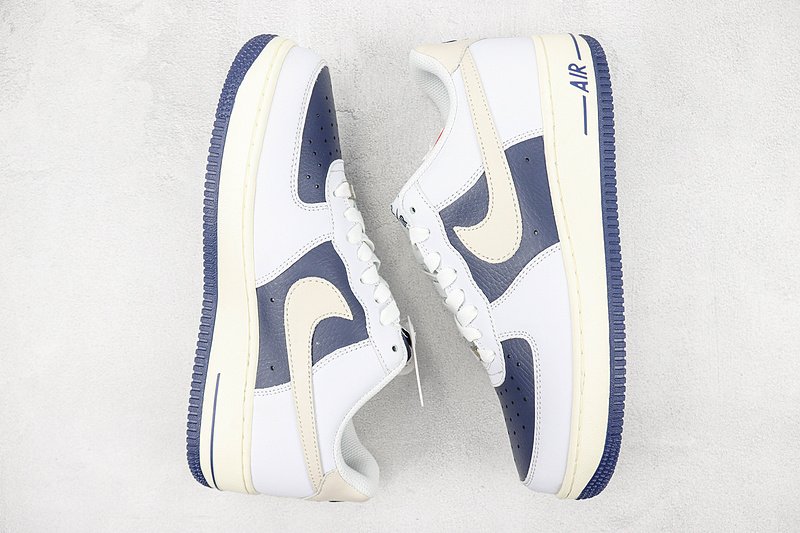 Nike Air Force 1 Low "White/Beige/Hidden Dark Blue" фото № 7