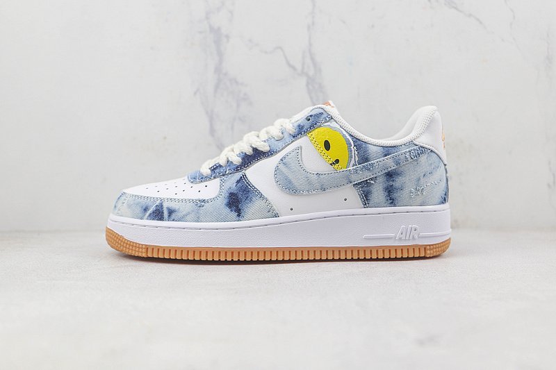 Nike Air Force 1 Low "Denim Blue/White/Yellow Smile" фото № 2