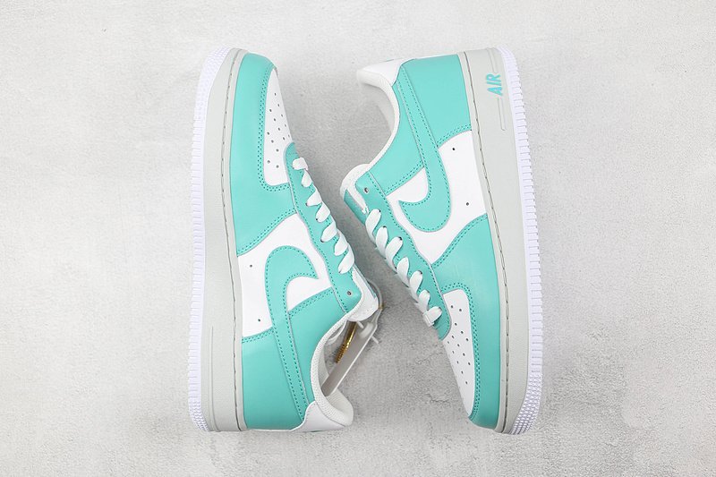 Nike Air Force 1 Low "White/Grey/Water Cyan" фото № 7
