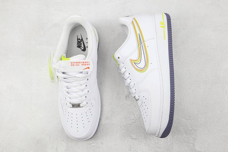 Nike Air Force 1 Low "White/Volt-Orange" фото № 6