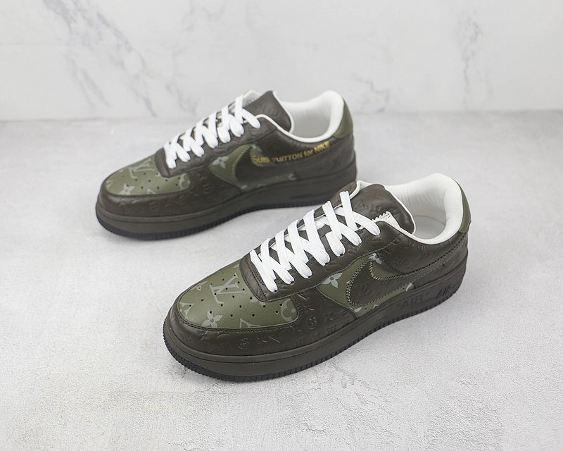 Louis Vuitton x Nike Air Force 1 Low "Green/Brown/Monogram" фото № 5