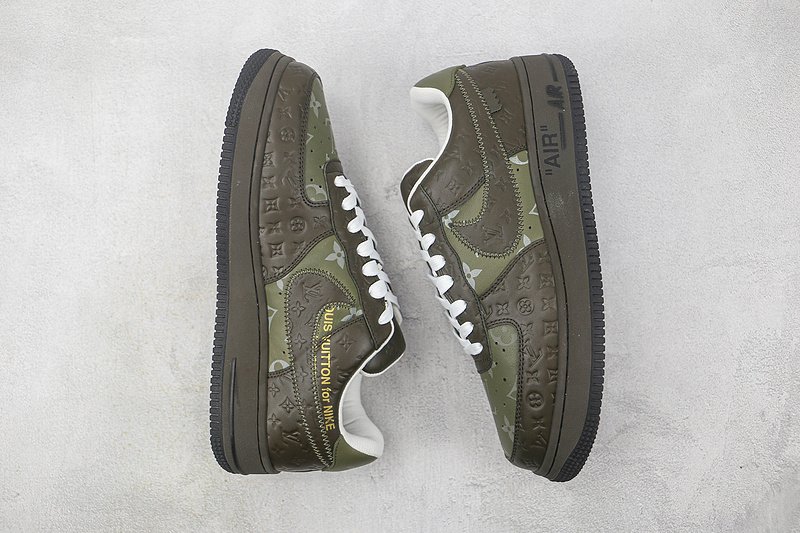 Louis Vuitton x Nike Air Force 1 Low "Green/Brown/Monogram" фото № 6