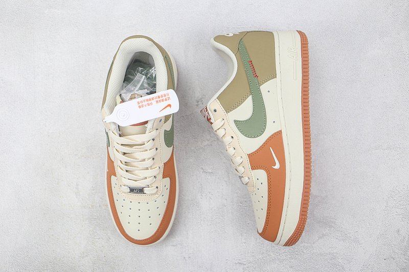 Nike Air Force 1 Low "White/Olive/Orange" фото № 7