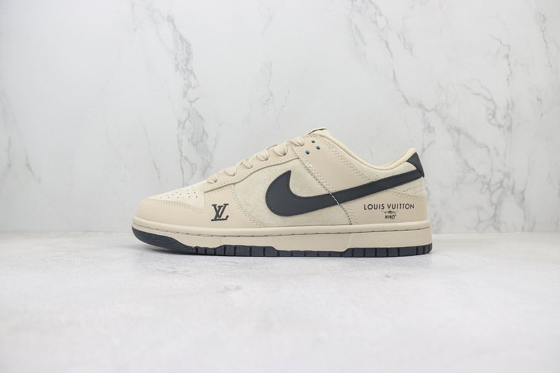 Louis Vuitton x Nike Dunk Low "Pale Oyster/Black" фото № 2