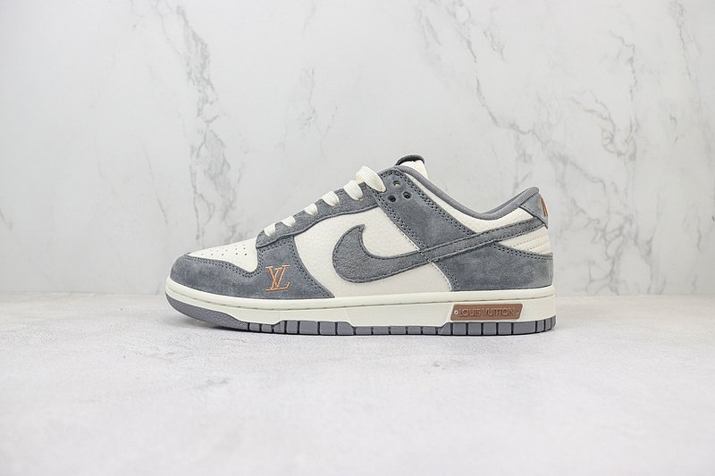 Louis Vuitton x Nike Dunk Low "Woodgate Grey/White" фото № 2