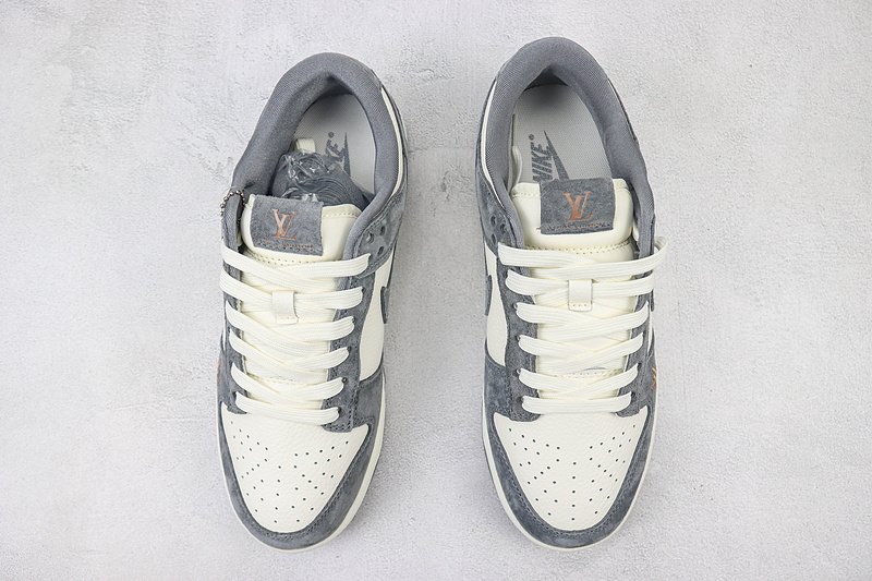Louis Vuitton x Nike Dunk Low "Woodgate Grey/White" фото № 7