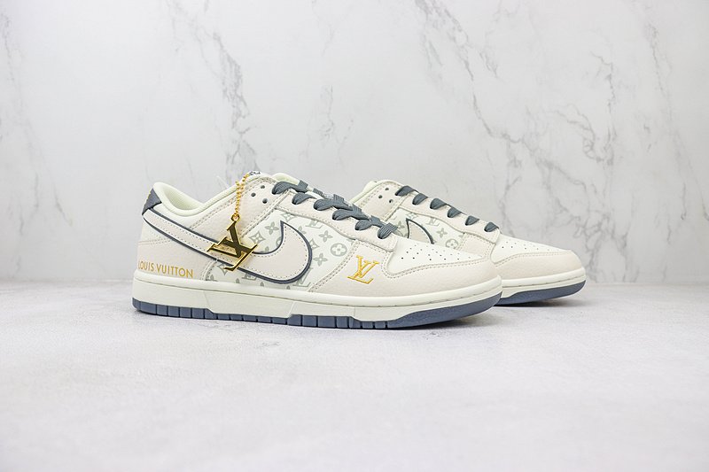 Louis Vuitton x Nike Dunk Low "Porpoise Grey/Cream White/Monogram" фото № 6