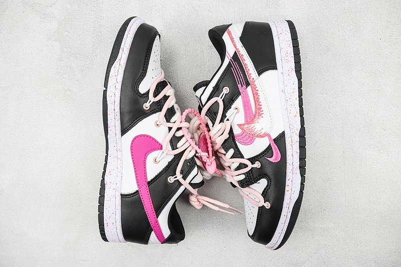 Nike Dunk Low Multi Swoosh "Black/White/Pink" фото № 7