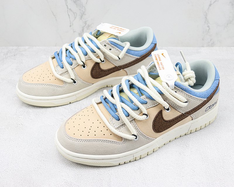 Nike Dunk Low "Beige/Brown/Blue" фото № 5