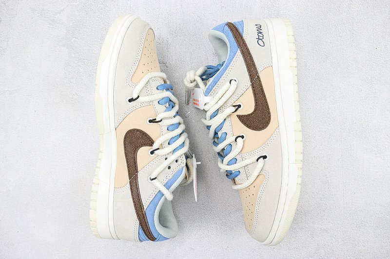Nike Dunk Low "Beige/Brown/Blue" фото № 6