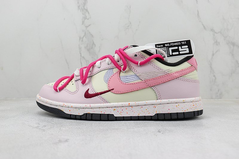 Nike SB Dunk Low "White/Black/Rose Pink" фото № 2