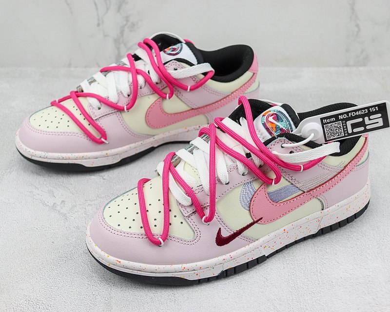 Nike SB Dunk Low "White/Black/Rose Pink" фото № 5