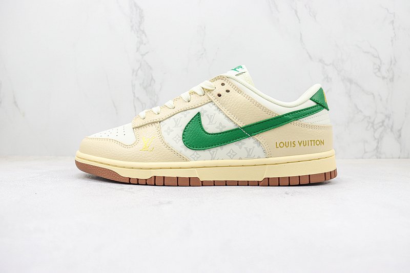 Louis Vuitton x Nike Dunk Low "Beige/Cream/Green" фото № 2