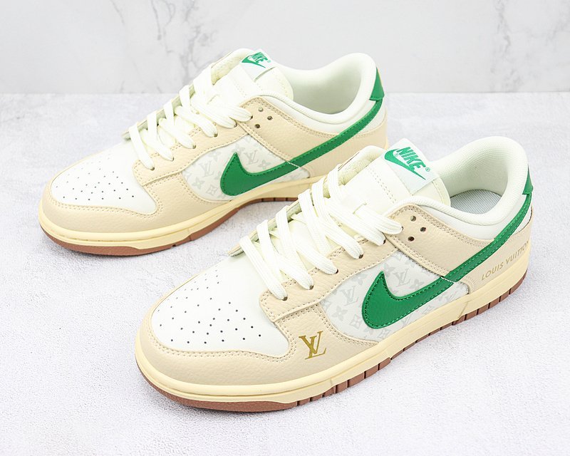 Louis Vuitton x Nike Dunk Low "Beige/Cream/Green" фото № 5