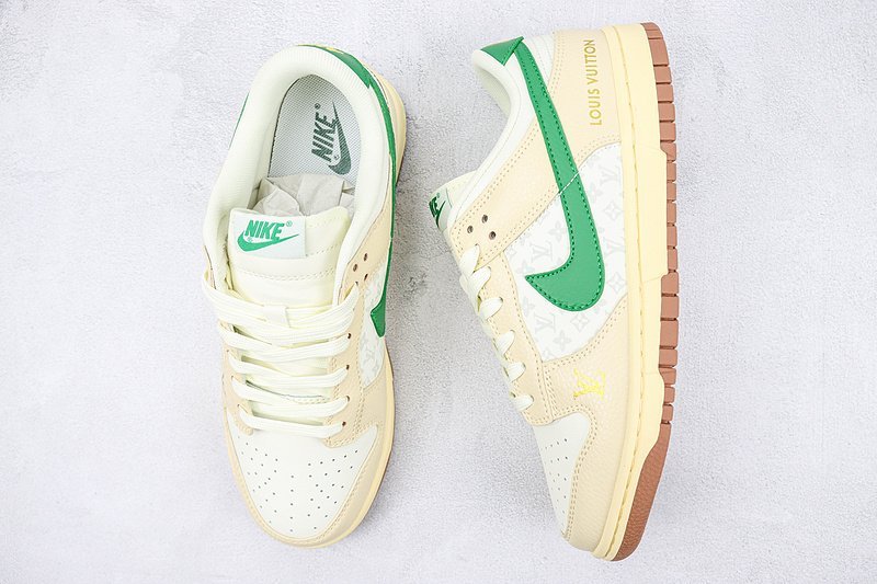Louis Vuitton x Nike Dunk Low "Beige/Cream/Green" фото № 7
