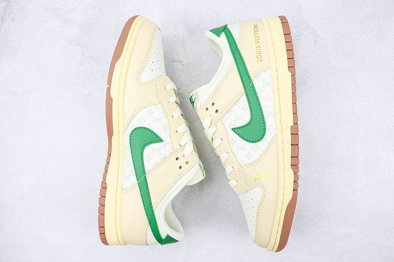 Louis Vuitton x Nike Dunk Low "Beige/Cream/Green" фото № 6
