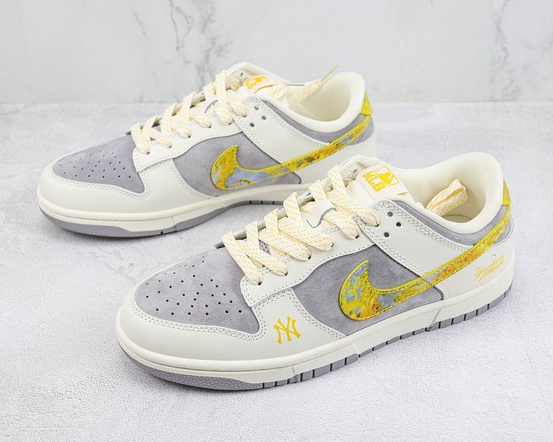 MLB x Nike Dunk Low "Off White/Yellow/Dark Grey" фото № 5