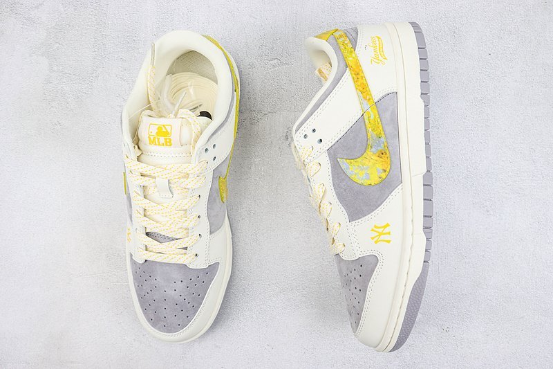 MLB x Nike Dunk Low "Off White/Yellow/Dark Grey" фото № 6