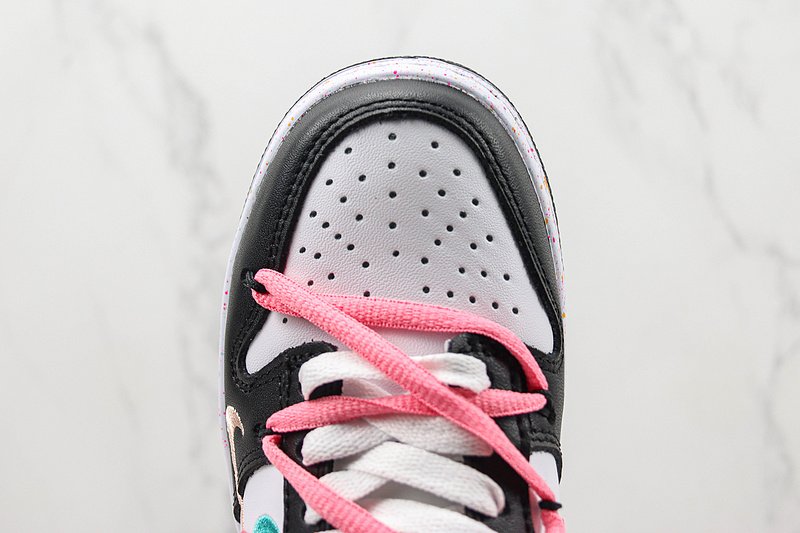 Nike Dunk Low Multi Swoosh «Black/Pink/Solar White» фото № 3