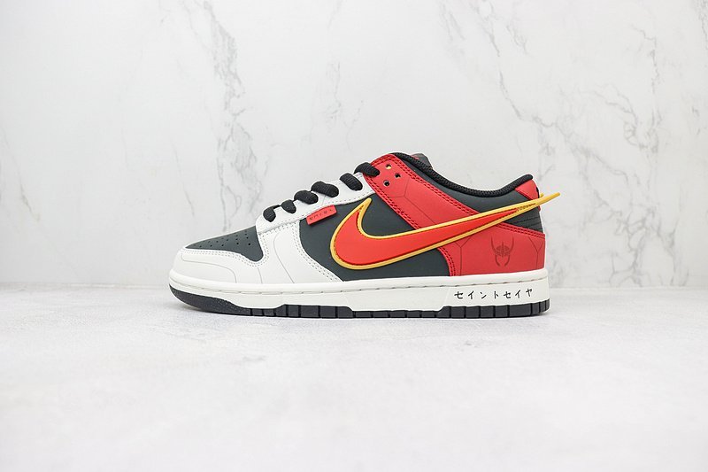 Saint Seiya x Nike Dunk Low Custom "Red/White/Black" фото № 2