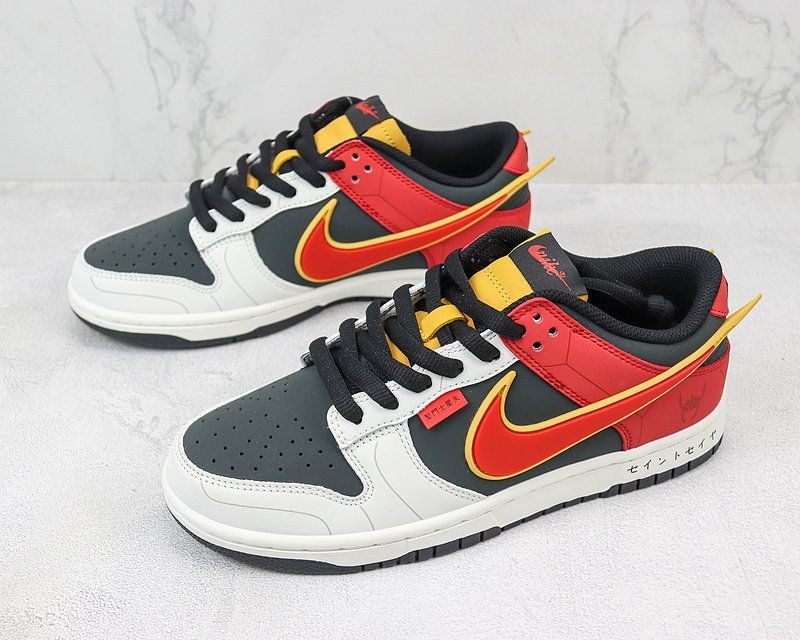 Saint Seiya x Nike Dunk Low Custom "Red/White/Black" фото № 5