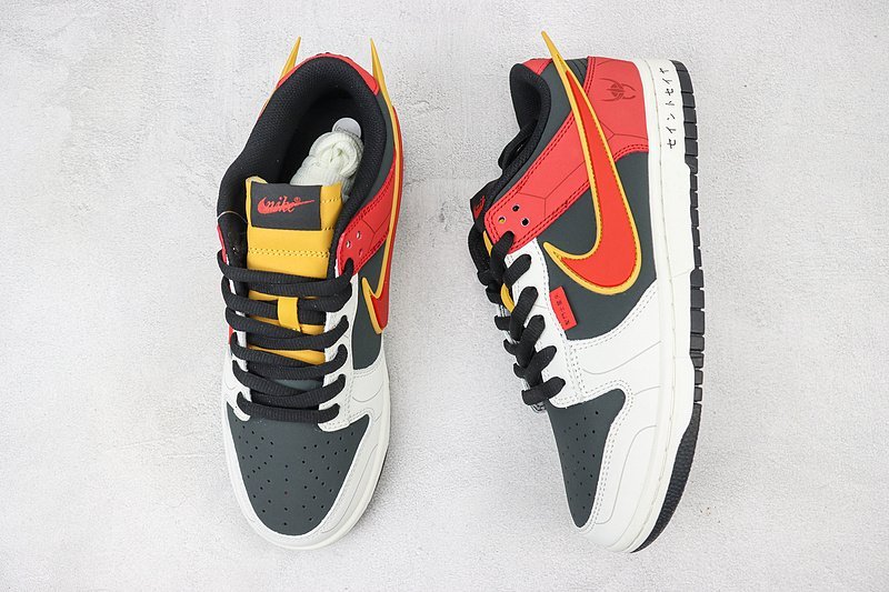 Saint Seiya x Nike Dunk Low Custom "Red/White/Black" фото № 6