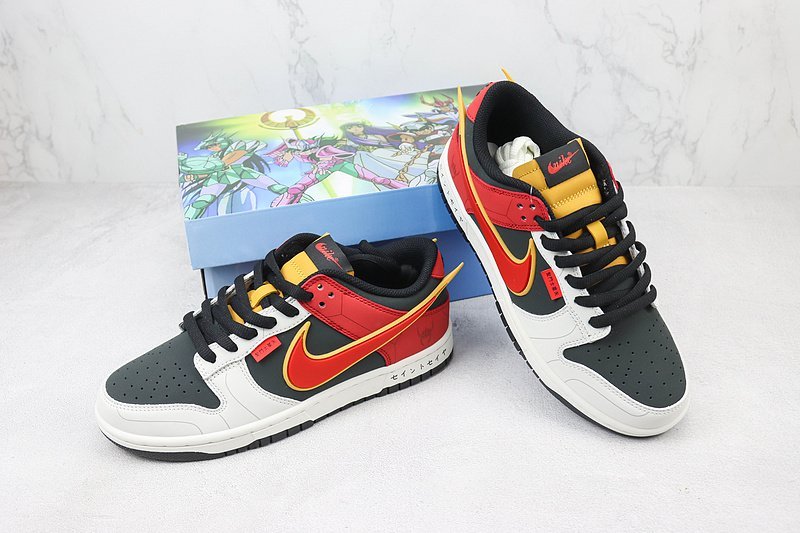 Saint Seiya x Nike Dunk Low Custom "Red/White/Black" фото № 7