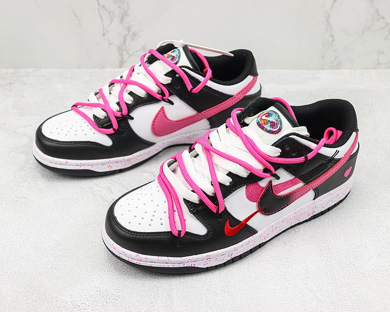 Nike Dunk Low Multi Swoosh «White/Black/Pink/Red» фото № 5