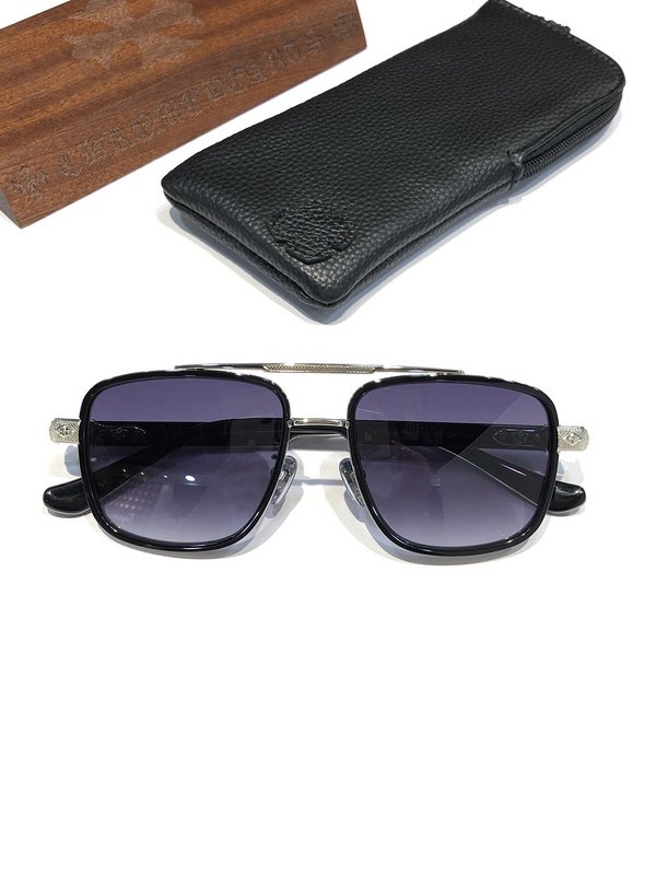 Солнцезащитные очки Chrome Hearts Aviator Shaped Temples Decorated By Crosses "Black/Silver" фото № 2