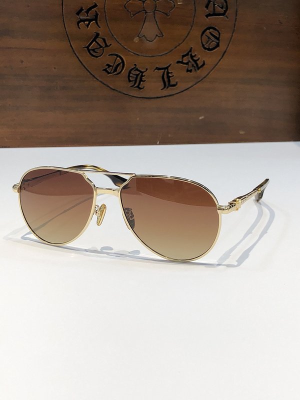 Солнцезащитные очки Chrome Hearts Temples With Crosses And Squares "Brown" фото № 5