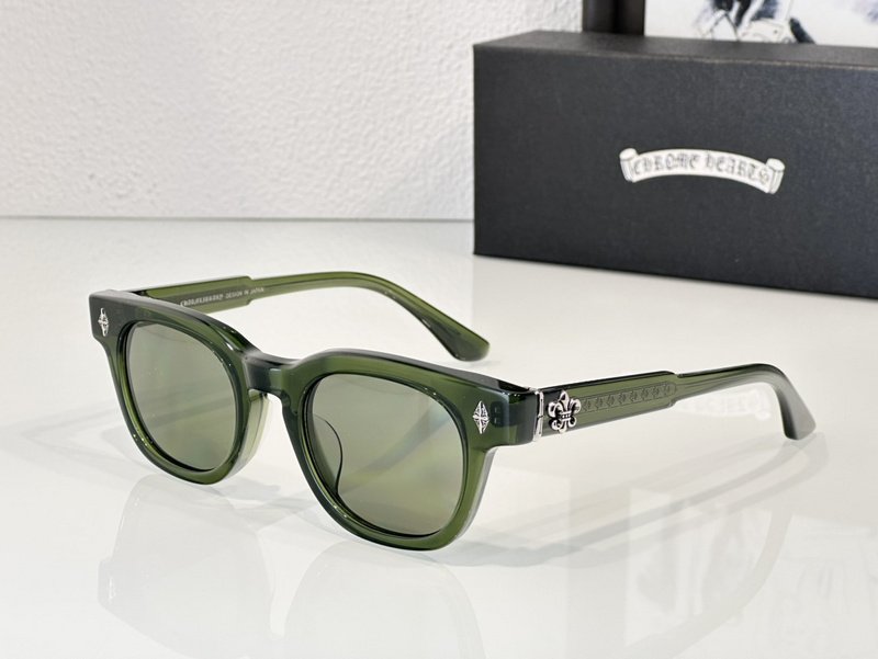 Солнцезащитные очки Chrome Hearts Frame And Temples Decorated By Symbols "Green" фото № 2