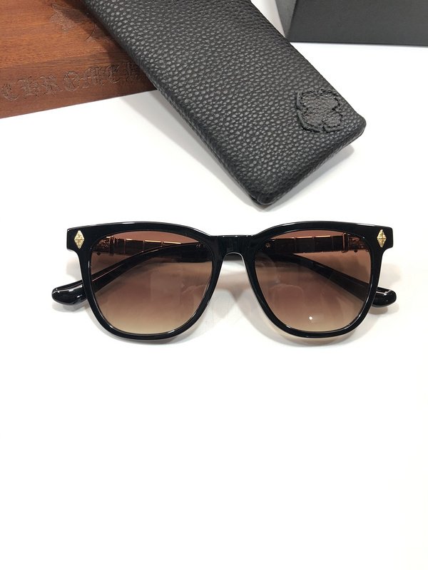 Солнцезащитные очки Chrome Hearts Temples Decorated By Patterns Inside Rectangle "Brown" фото № 2