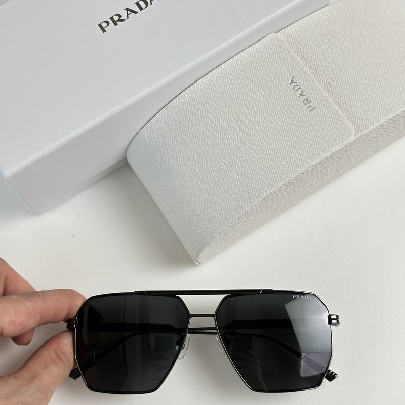 Солнцезащитные очки Prada Hexagon Shaped Thin Frame "Black" фото № 2