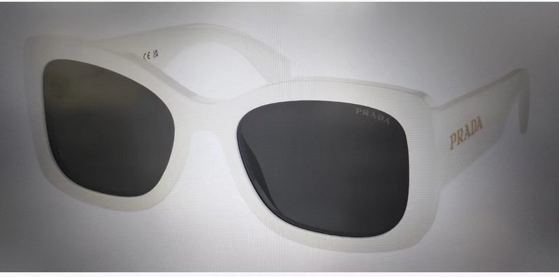 Солнцезащитные очки Prada Frame Decorated By Gold Inscription Side "White" фото № 3