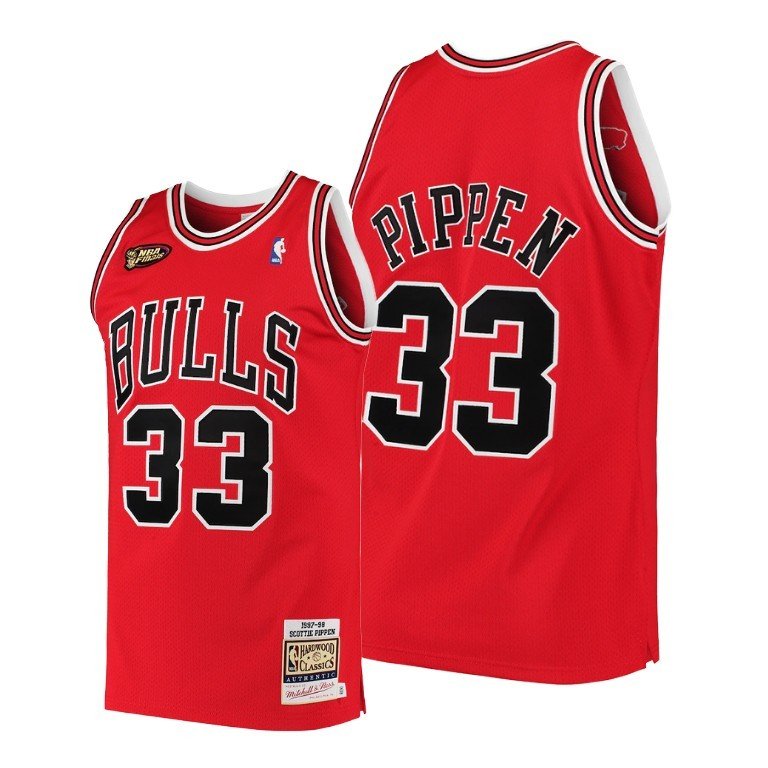 Баскетбольная Джерси NBA Chicago Bulls 98 №33 Scottie Pippen "Red" фото № 2