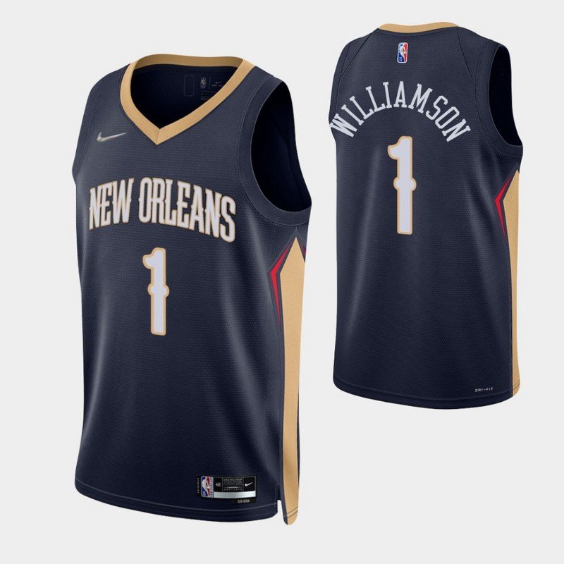 Баскетбольная Джерси Nike New Orleans Pelicans 21-22 №1 Zion Williamson "Blue" фото № 2