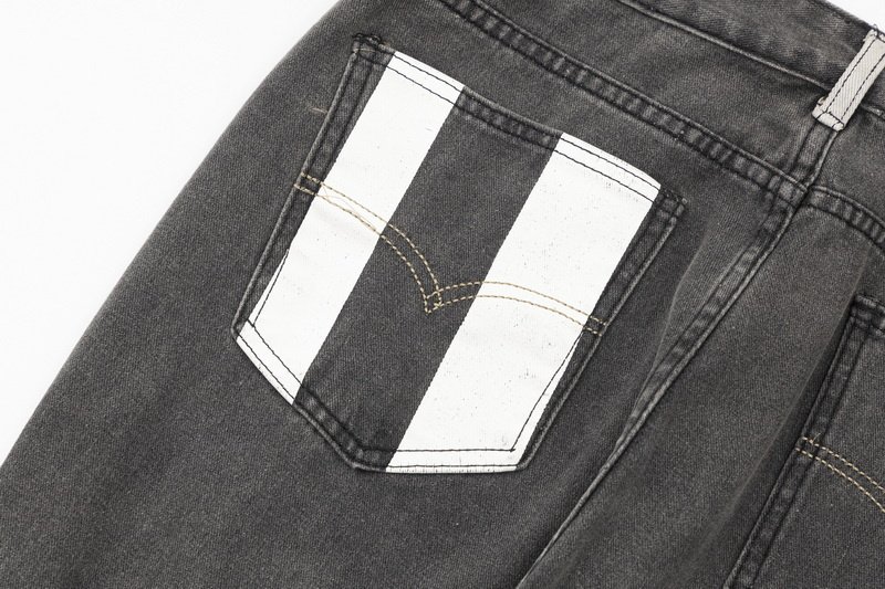 Джинсы Gallery Dept Torn With Skeleton Print "Gray" фото № 3