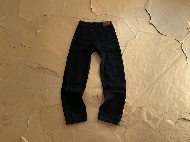 Джинсы Louis Vuitton Embroidery And Zipper Decoration "Black" фото № 2